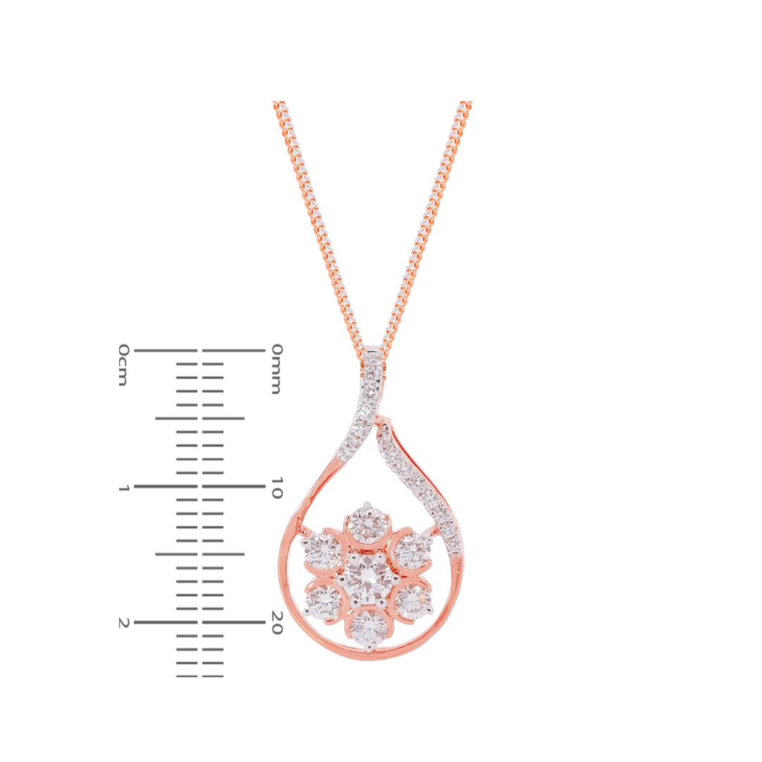 1.16Ct VVS/FG Diamond Pendant Set in 18K Rose Gold