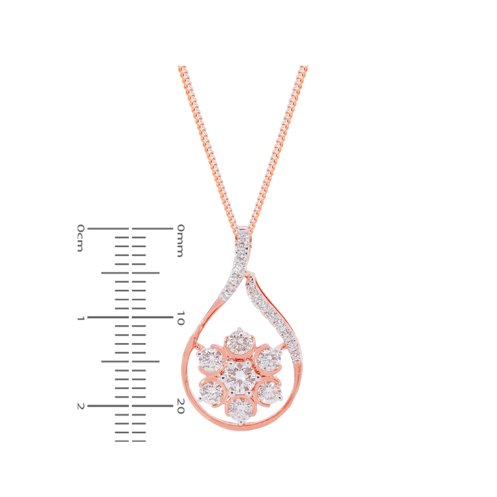 1.16Ct VVS/FG Diamond Pendant Set in 18K Rose Gold
