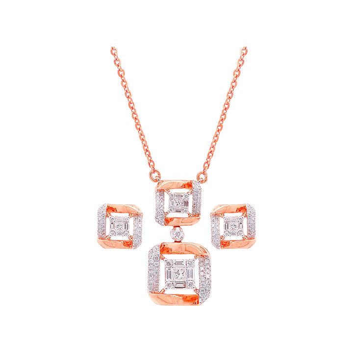 1.21Ct VVS/FG Diamond Pendant Set in 18K Rose Gold