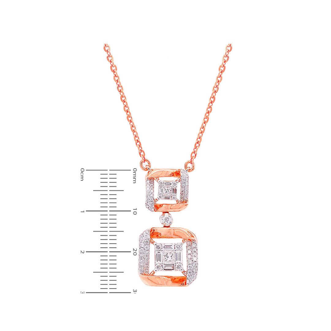 1.21Ct VVS/FG Diamond Pendant Set in 18K Rose Gold