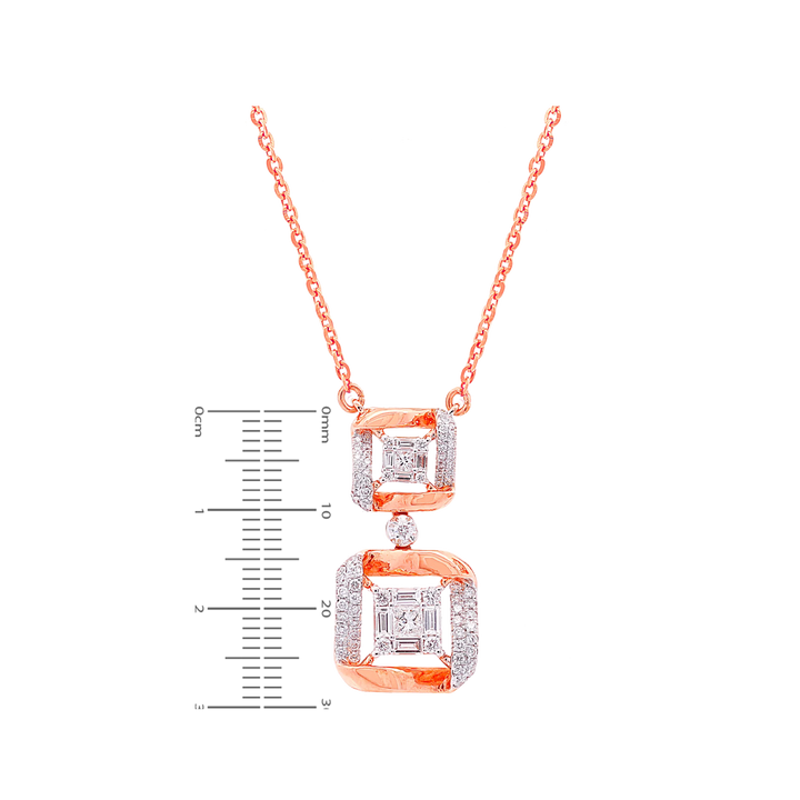 1.21Ct VVS/FG Diamond Pendant Set in 18K Rose Gold