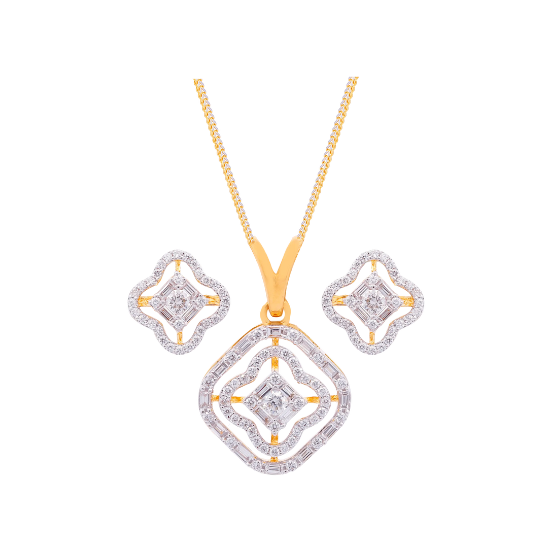 1.17Ct VVS/EF Diamond Pendant Set in 18K Gold