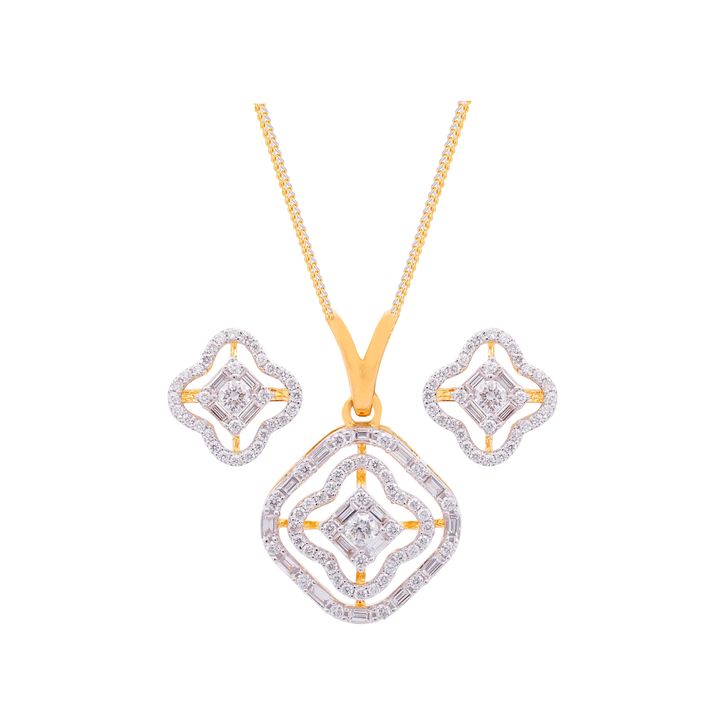 1.17Ct VVS/EF Diamond Pendant Set in 18K Gold