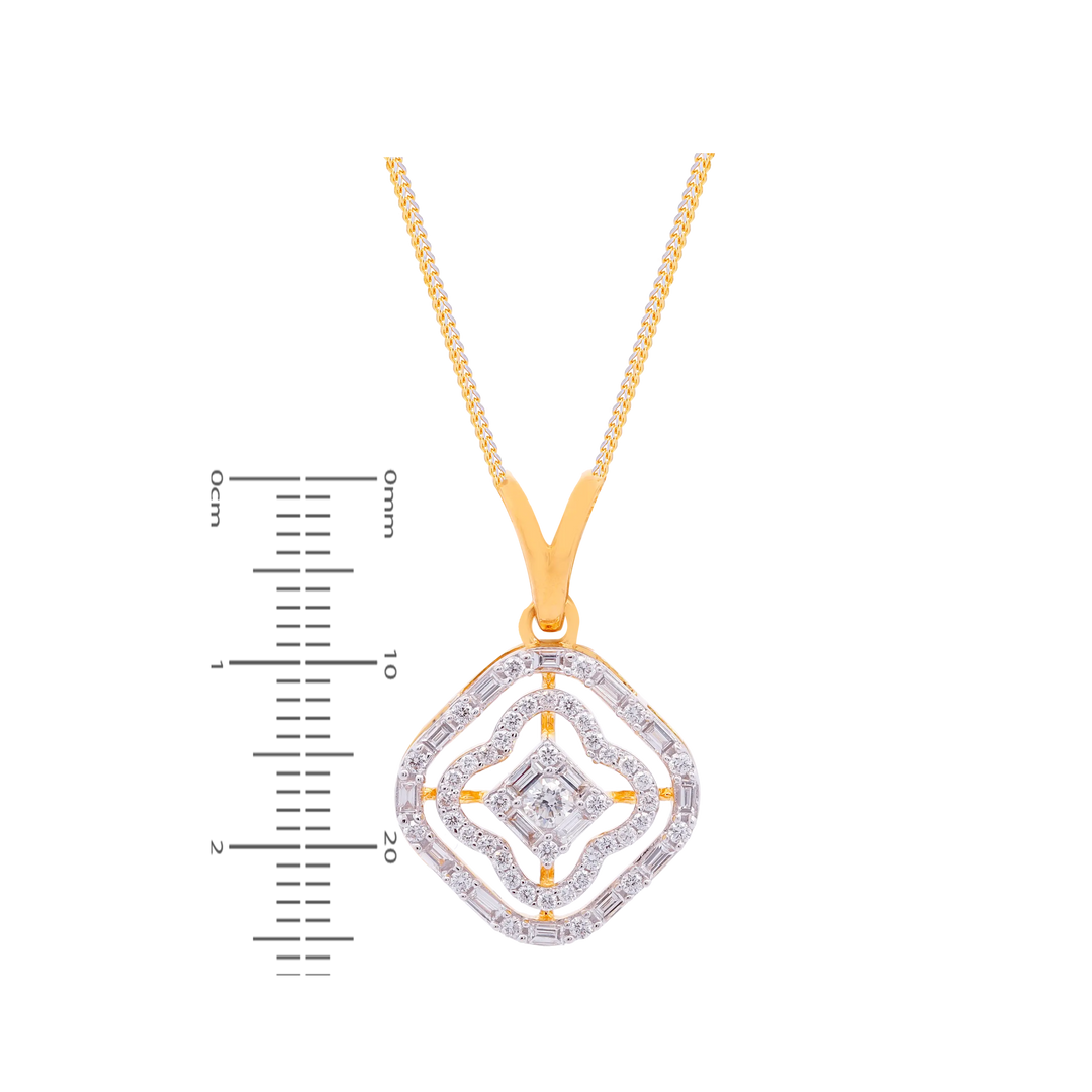 1.17Ct VVS/EF Diamond Pendant Set in 18K Gold