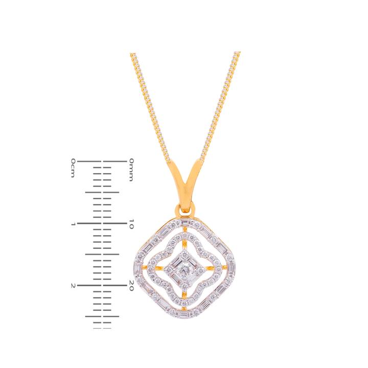 1.17Ct VVS/EF Diamond Pendant Set in 18K Gold