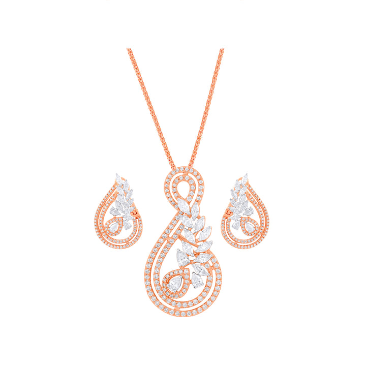 2.46Ct VVS/FG Diamond Pendant Set in 18K Rose Gold