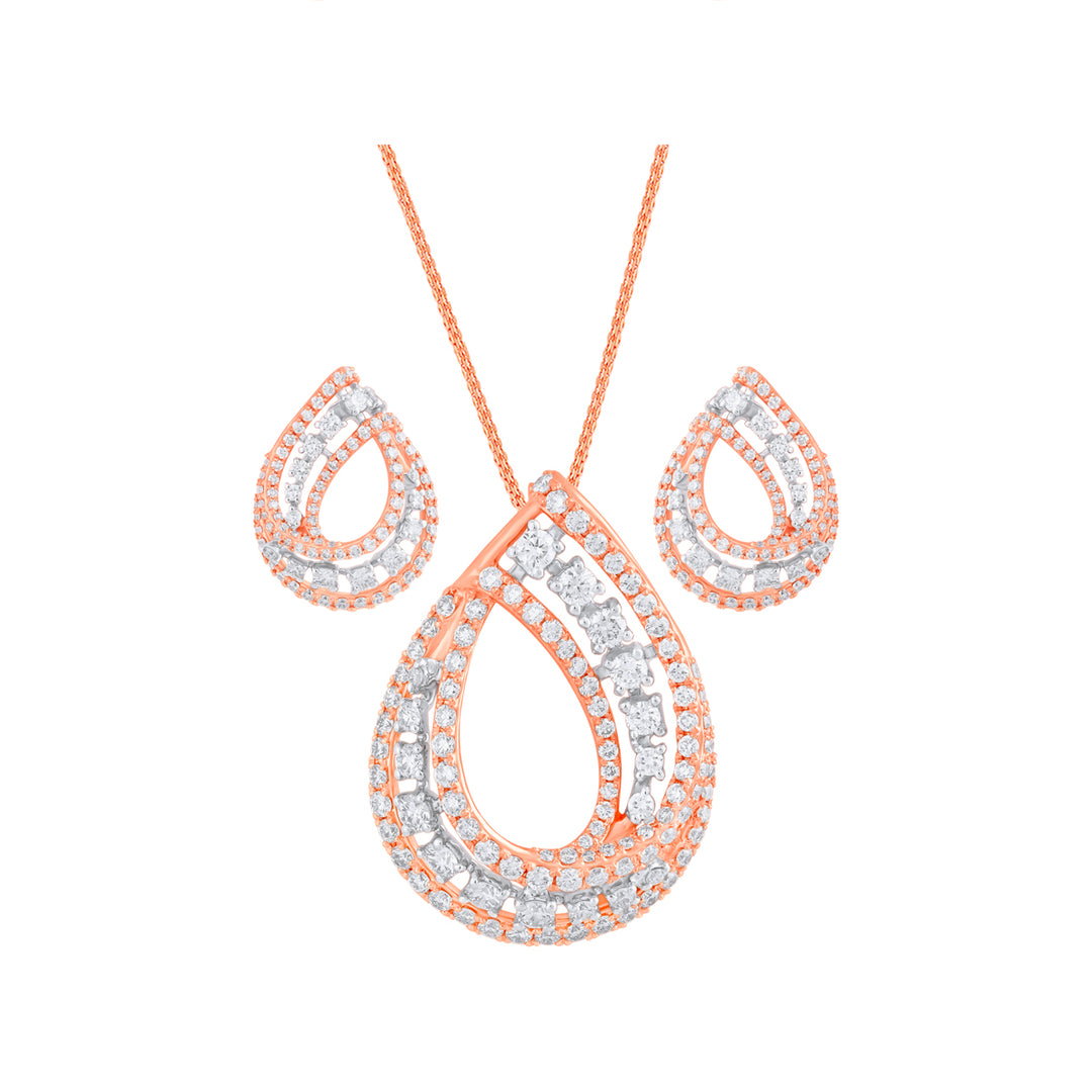 2.27Ct VVS/FG Diamond Pendant Set in 18K Rose Gold