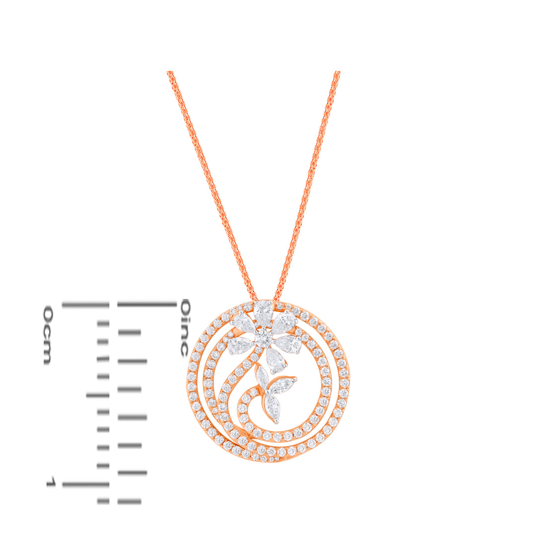 2.27Ct VVS/FG Diamond Pendant Set in 18K Rose Gold