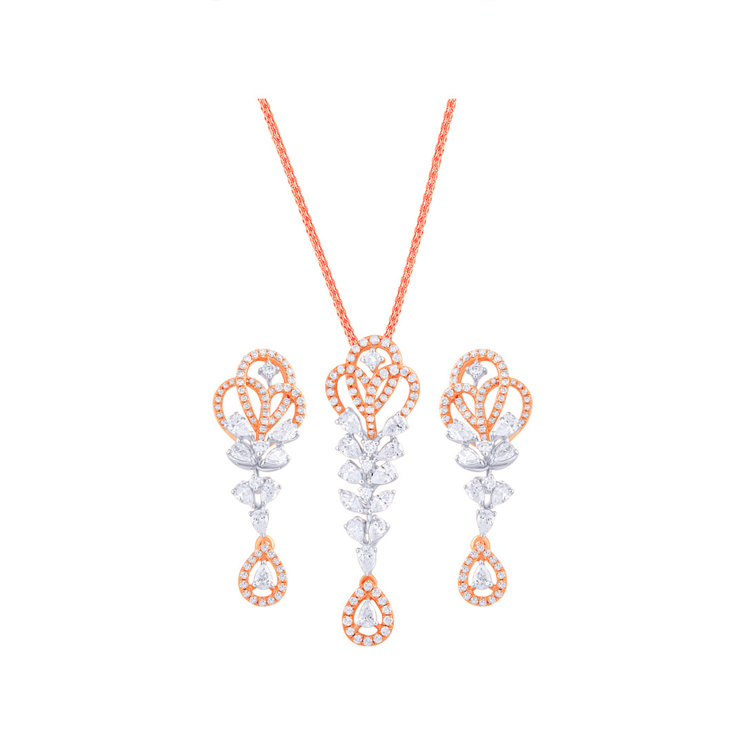 1.87Ct VVS/FG Diamond Pendant Set in 18K Rose Gold