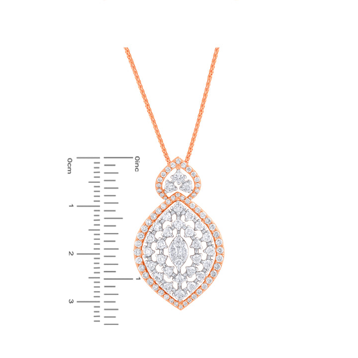 2.23Ct VVS/FG Diamond Pendant Set in 18K Rose Gold