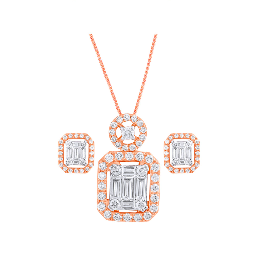 1.05Ct VVS/FG Diamond Pendant Set in 18K Rose Gold