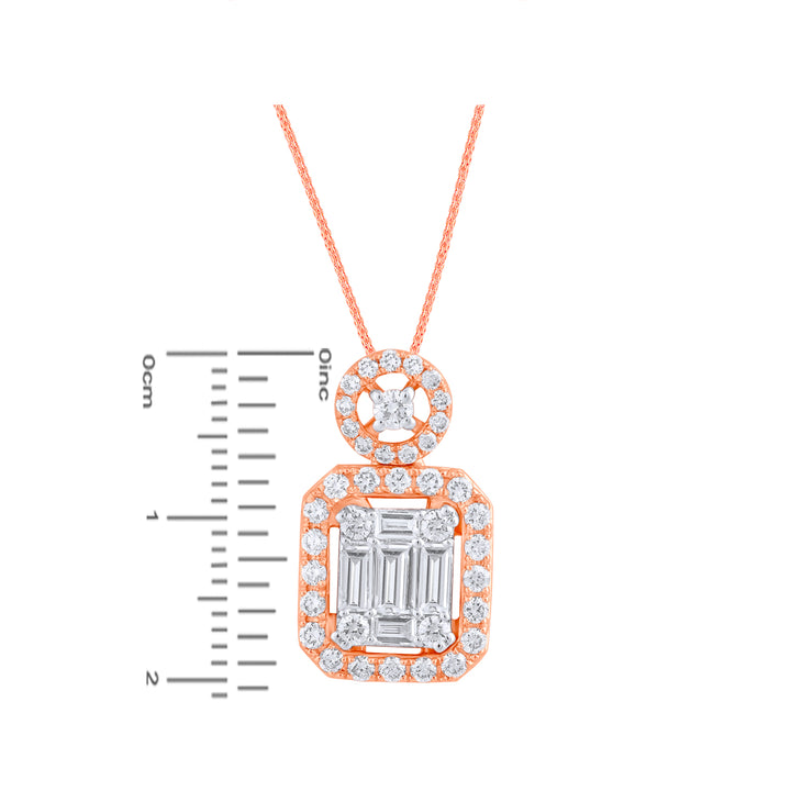 1.05Ct VVS/FG Diamond Pendant Set in 18K Rose Gold