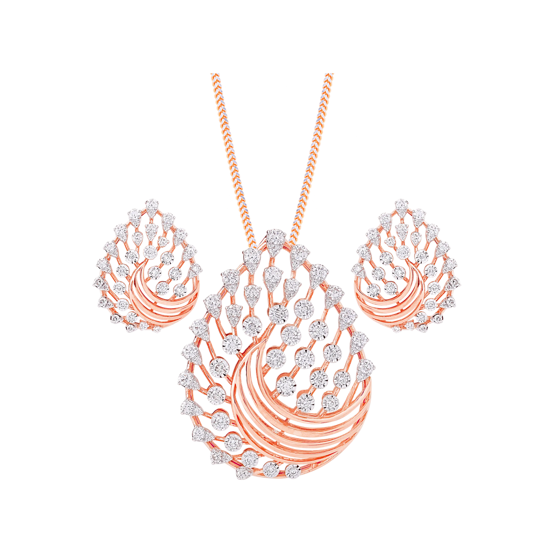 2.08Ct VVS/FG Diamond Pendant Set in 18K Rose Gold