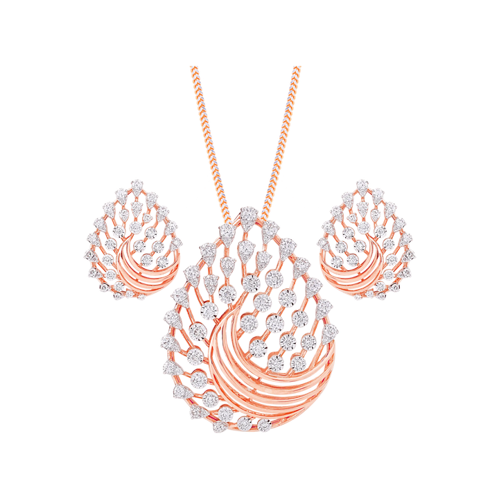 2.08Ct VVS/FG Diamond Pendant Set in 18K Rose Gold