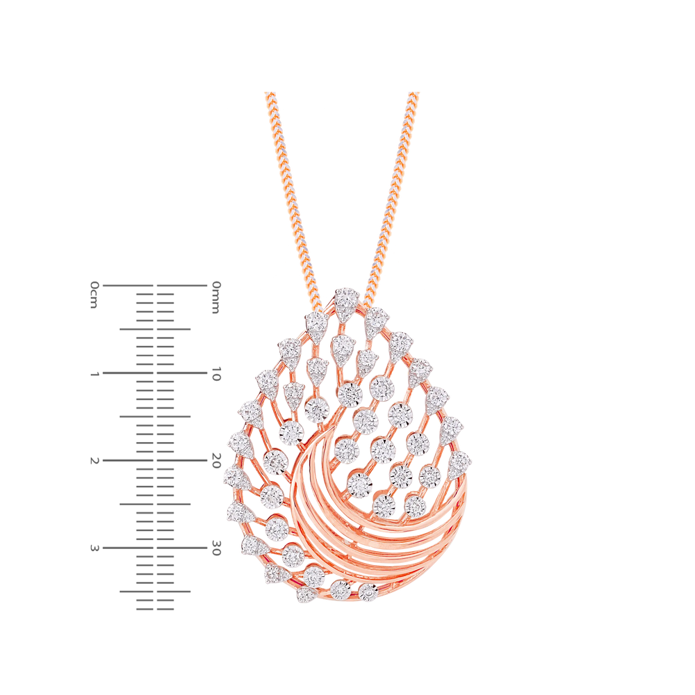 2.08Ct VVS/FG Diamond Pendant Set in 18K Rose Gold