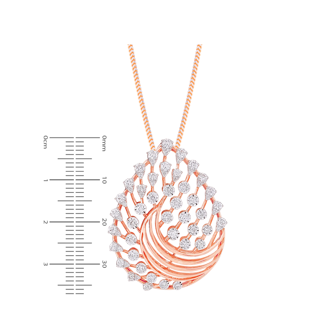 2.08Ct VVS/FG Diamond Pendant Set in 18K Rose Gold