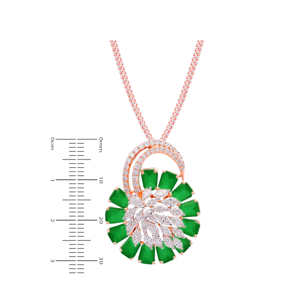 1.88Ct VVS/EF Diamond Pendant Set With Gemstones in 18K Rose Gold