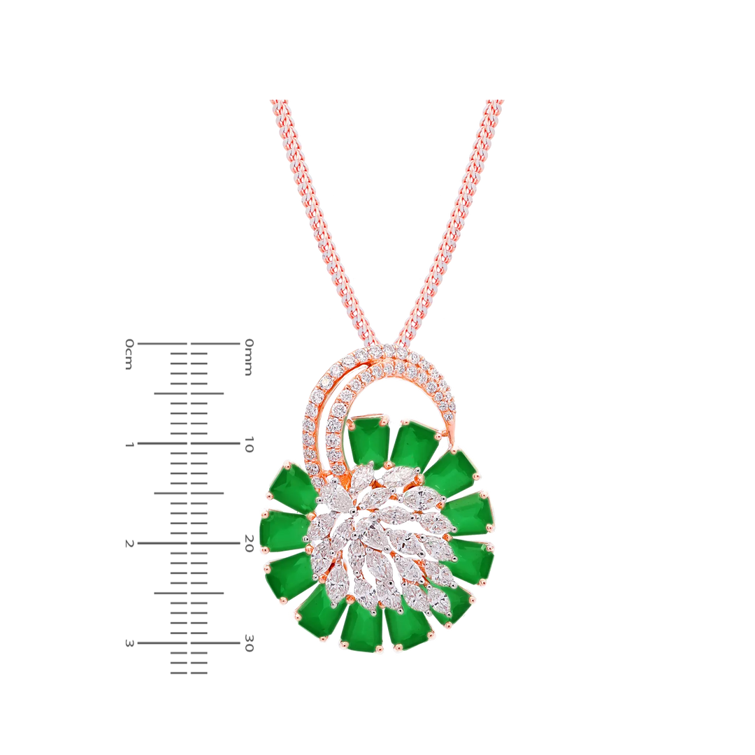 1.88Ct VVS/EF Diamond Pendant Set With Gemstones in 18K Rose Gold