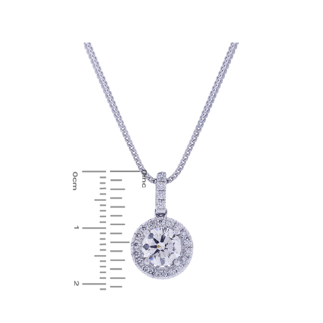 3.12CTW VS2/I GIA Certified Diamond Pendant Set in 18K White Gold