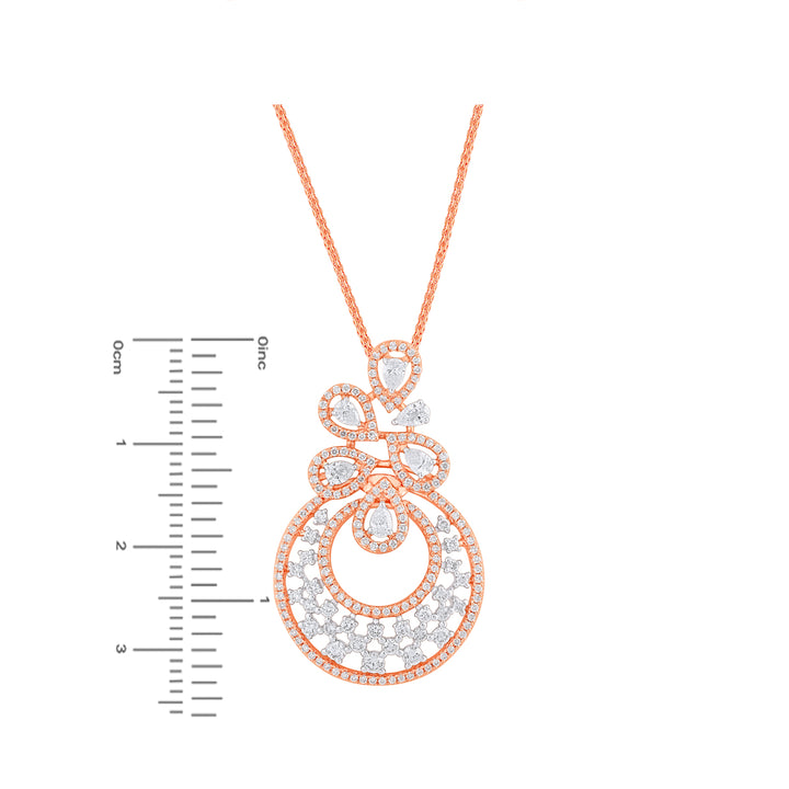 3.13Ct VVS/FG Diamond Pendant Set in 18K Rose Gold