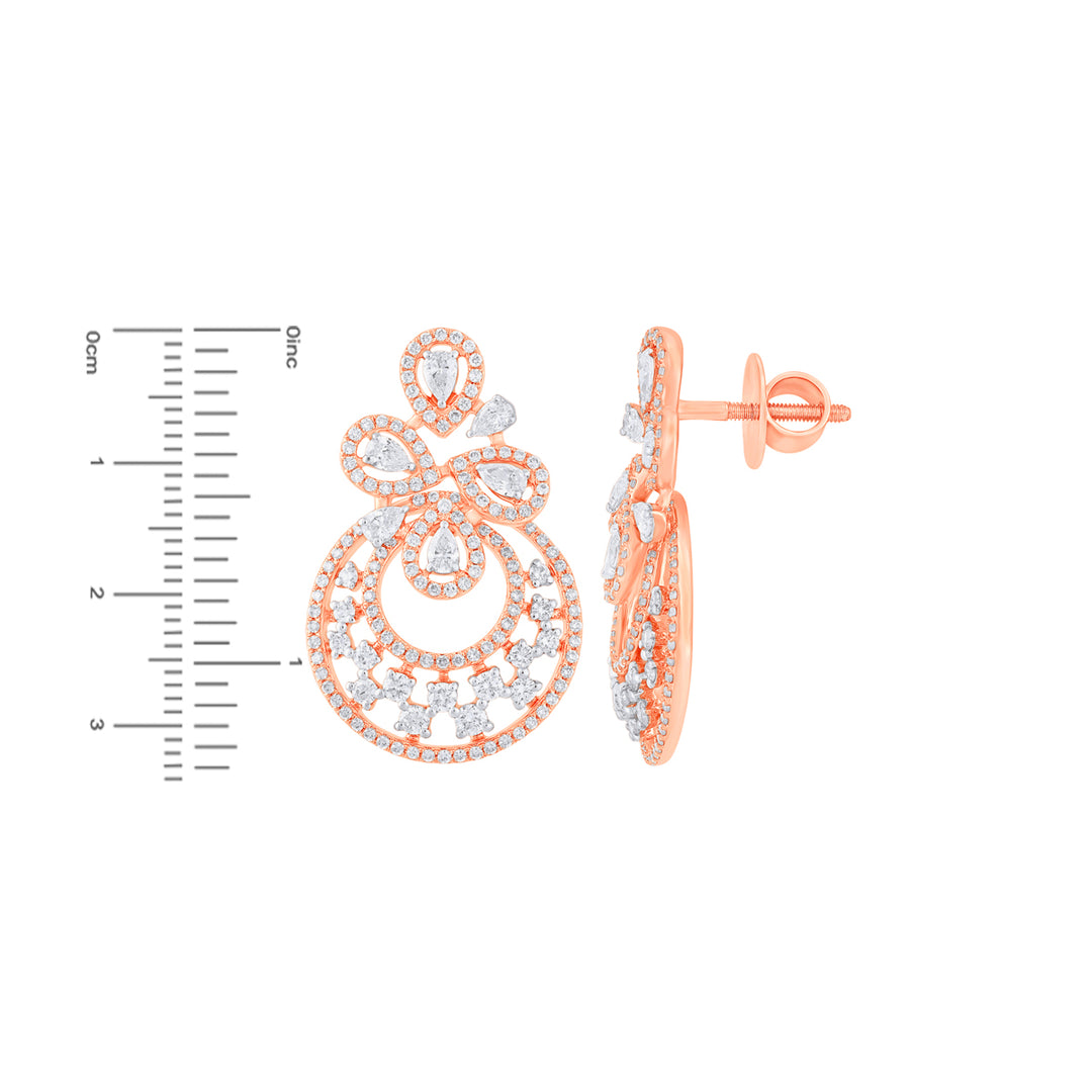 3.13Ct VVS/FG Diamond Pendant Set in 18K Rose Gold