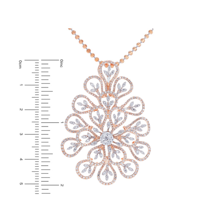 4.09Ct VVS/FG Diamond Pendant Set in 18K Rose Gold