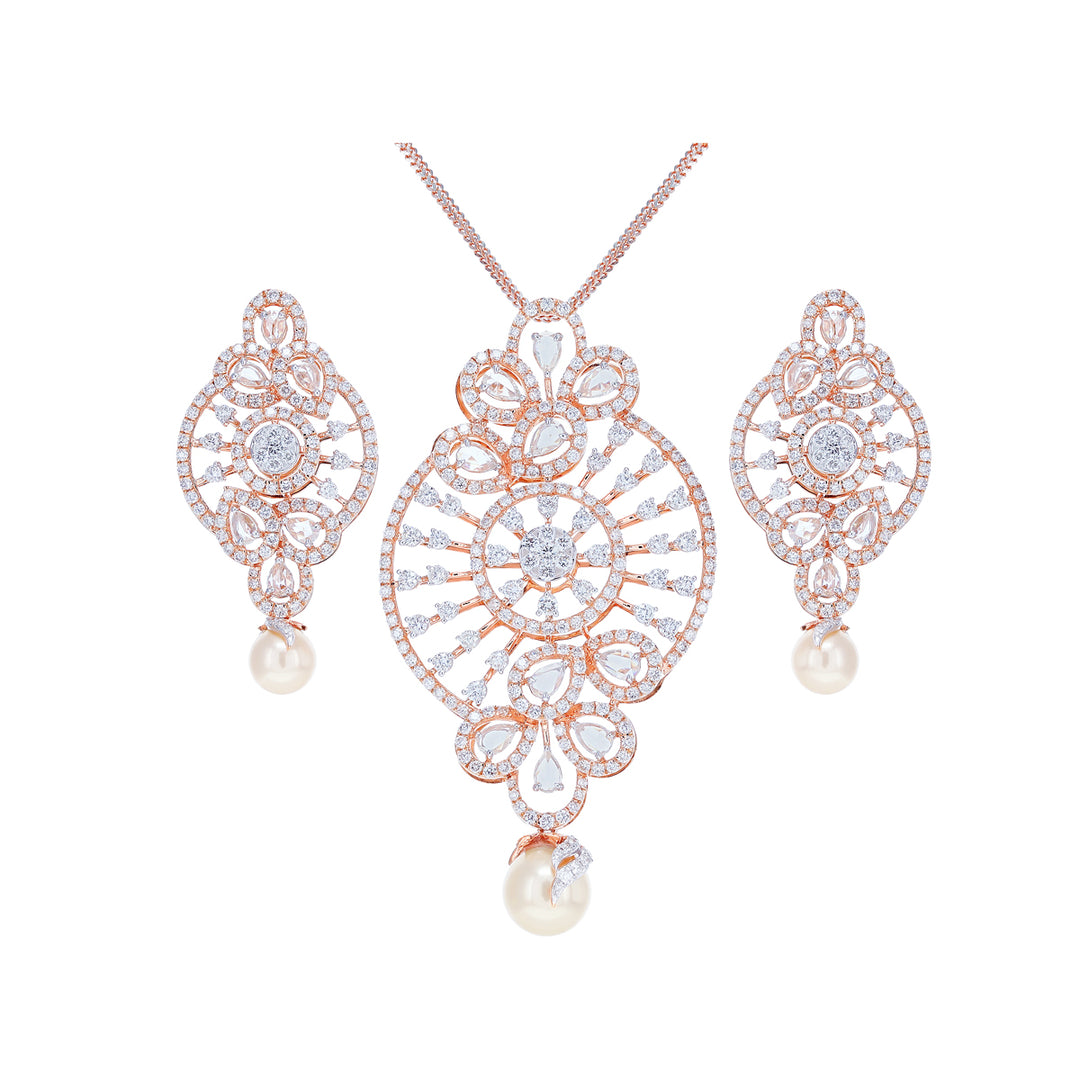 5.19Ct VVS/FG Diamond Pendant Set in 18K Rose Gold