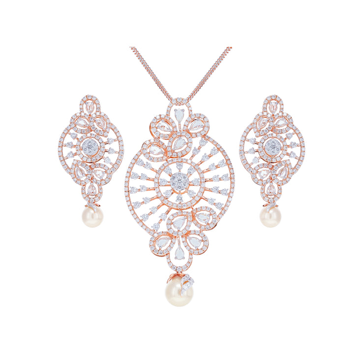 5.19Ct VVS/FG Diamond Pendant Set in 18K Rose Gold