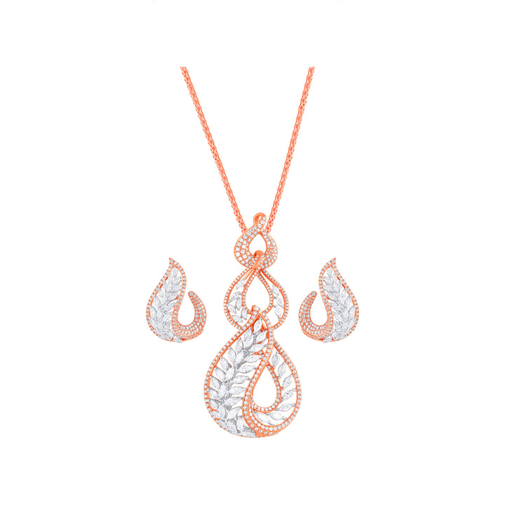 5.36Ct VVS/FG Diamond Pendant Set in 18K Rose Gold