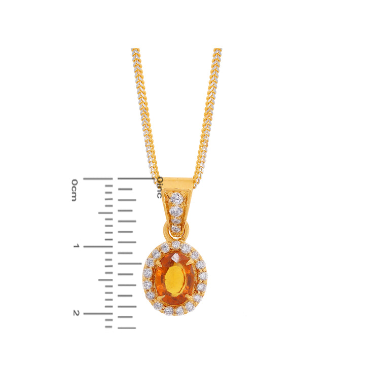 0.61Ct VVS/FG Diamond Pendant Set With Gomed in 18K Gold