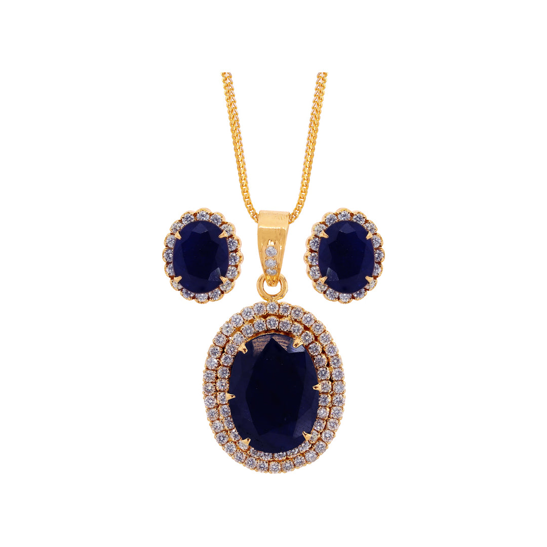1.97Ct VS/GH Diamond Pendant Set with Sapphire in 18K Gold