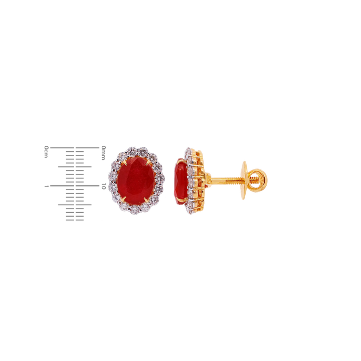 1.53Ct VS/GH Diamond Pendant Set With Ruby in 18K Gold