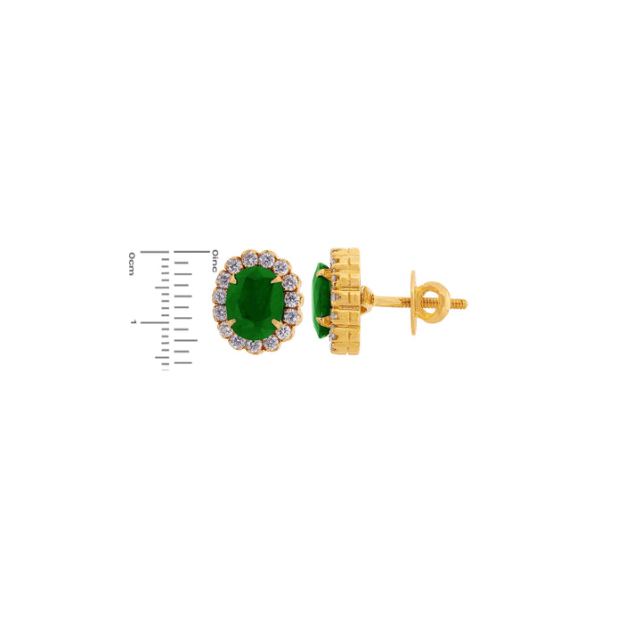 1.63Ct VS/GH Diamond Pendant Set With Emerald in 18K Gold