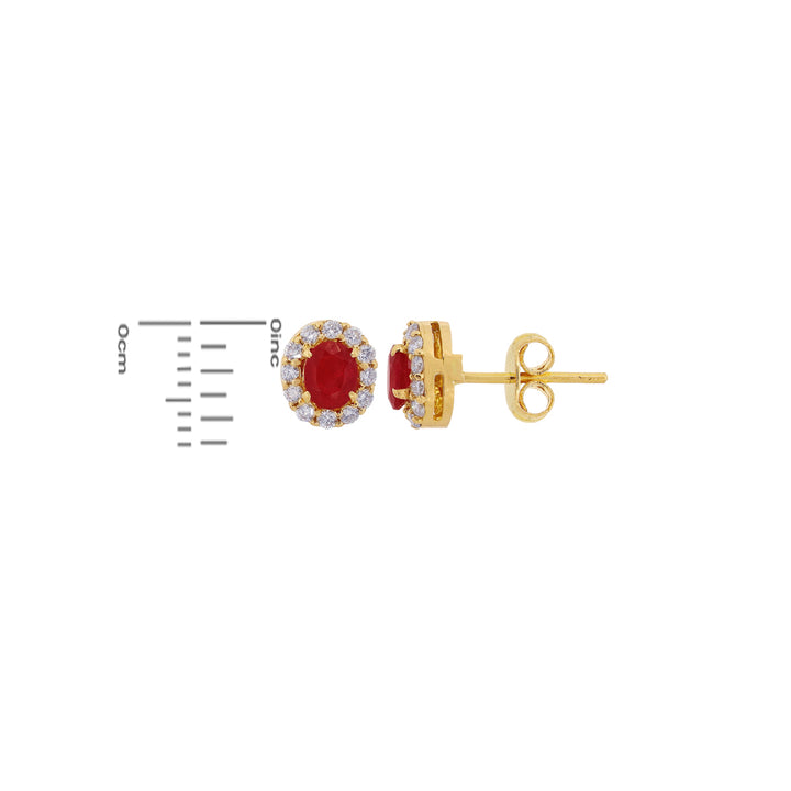 0.66Ct VS/GH Diamond Pendant Set With Ruby in 18K Gold
