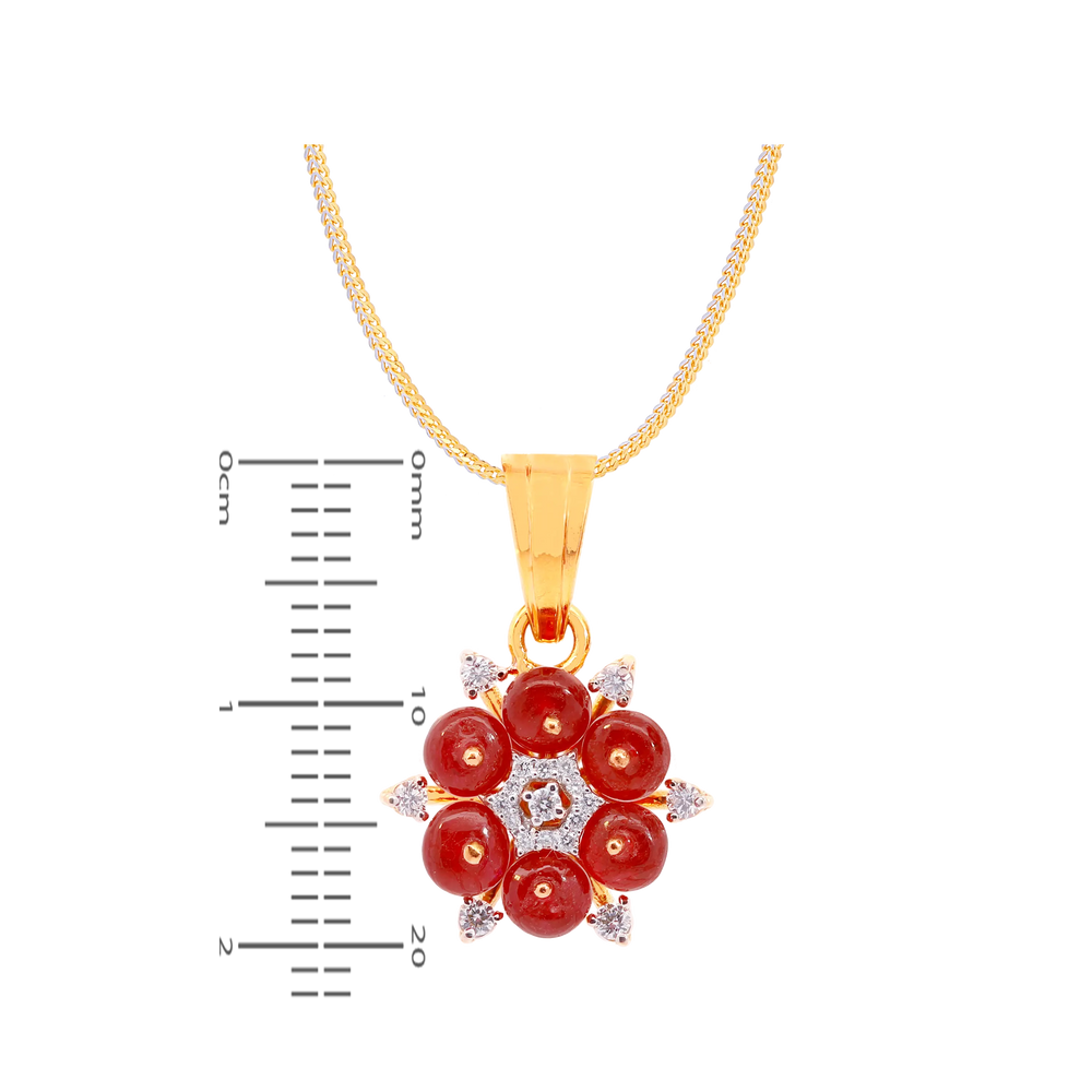 0.39Ct VVS/EF Diamond Pendant Set With Gemstones in 18K Gold