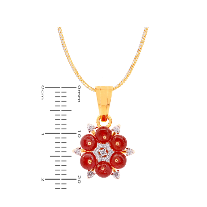 0.39Ct VVS/EF Diamond Pendant Set With Gemstones in 18K Gold