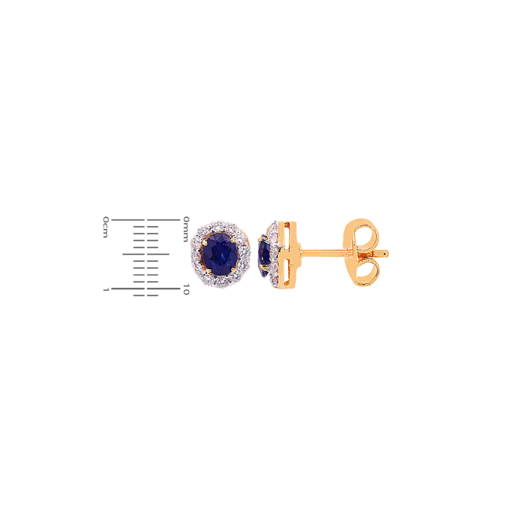 0.53Ct VS/GH Diamond Pendant Set With Sapphire in 18K Gold