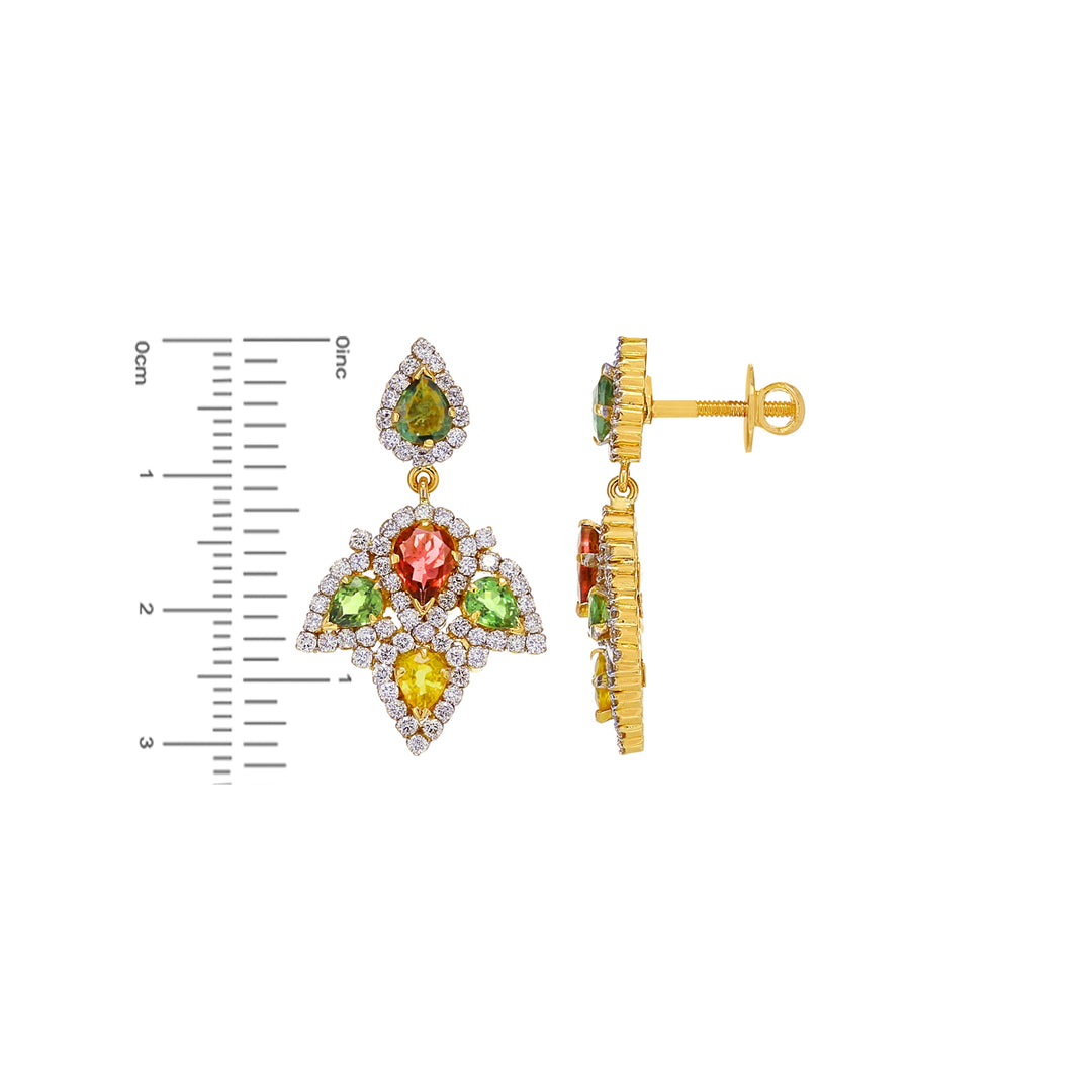 3.65Ct Diamond VS/GH Pendant Set with Gemstones in 18K Gold