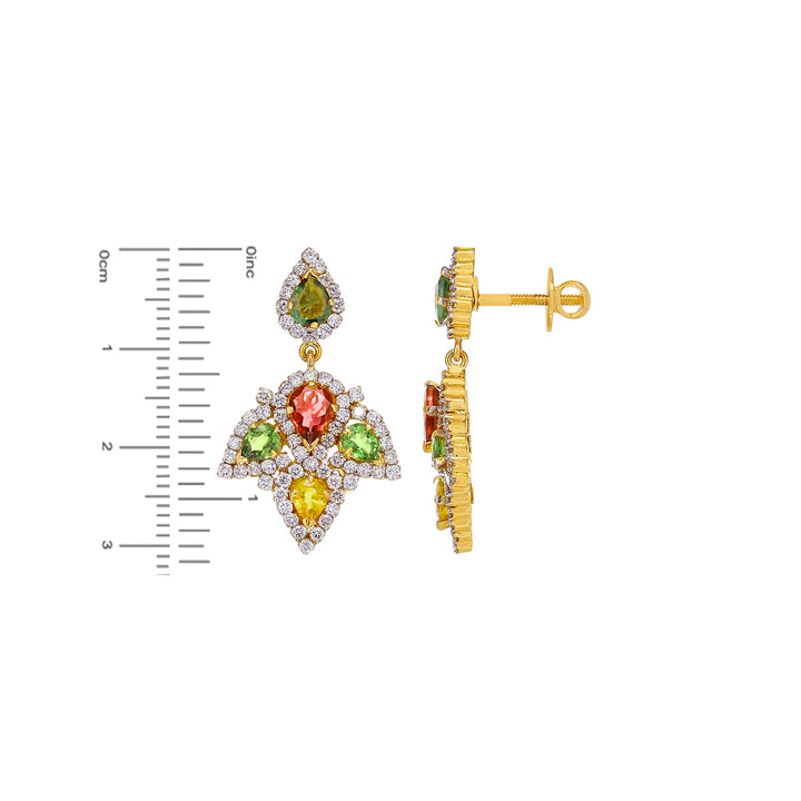 3.65Ct Diamond VS/GH Pendant Set with Gemstones in 18K Gold