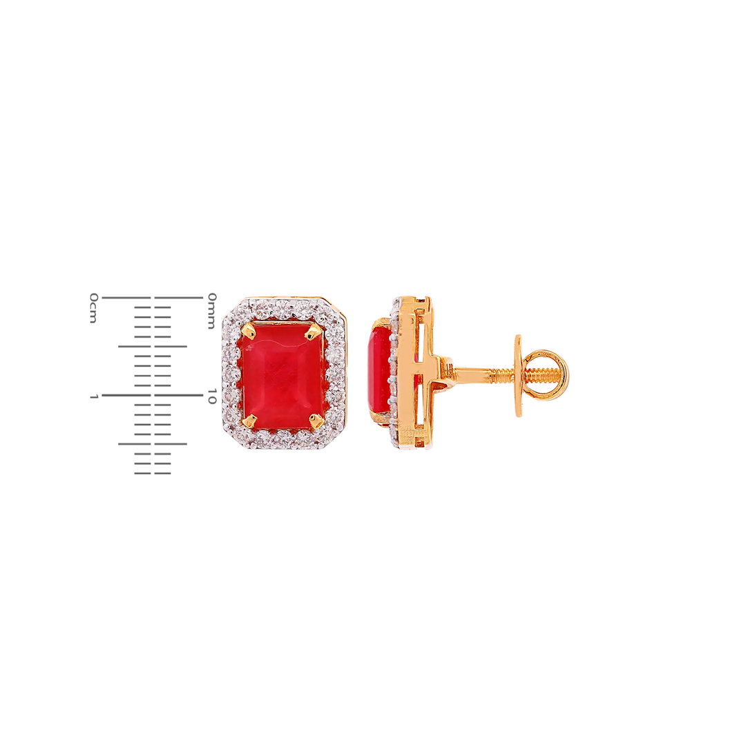 2.25Ct VS/GH Diamond Pendant Set With Ruby in 18K Gold