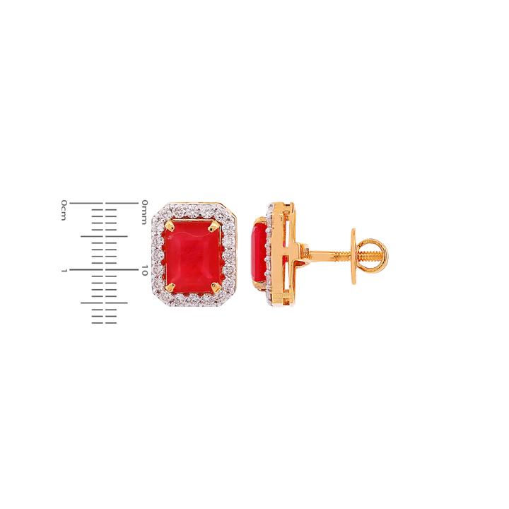 2.25Ct VS/GH Diamond Pendant Set With Ruby in 18K Gold