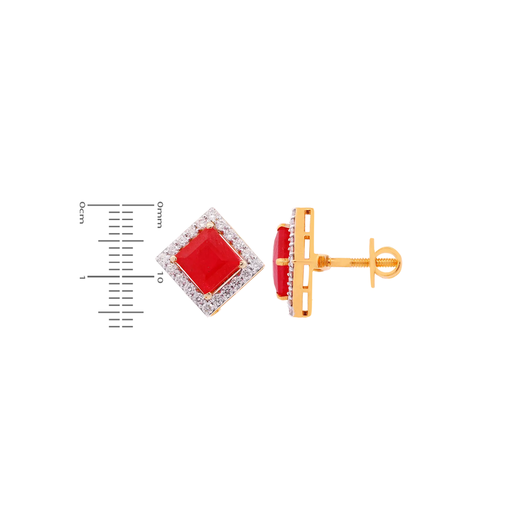 2.33Ct VS/GH Diamond Pendant Set With Ruby in 18K Gold