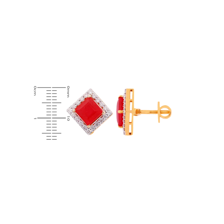 2.33Ct VS/GH Diamond Pendant Set With Ruby in 18K Gold