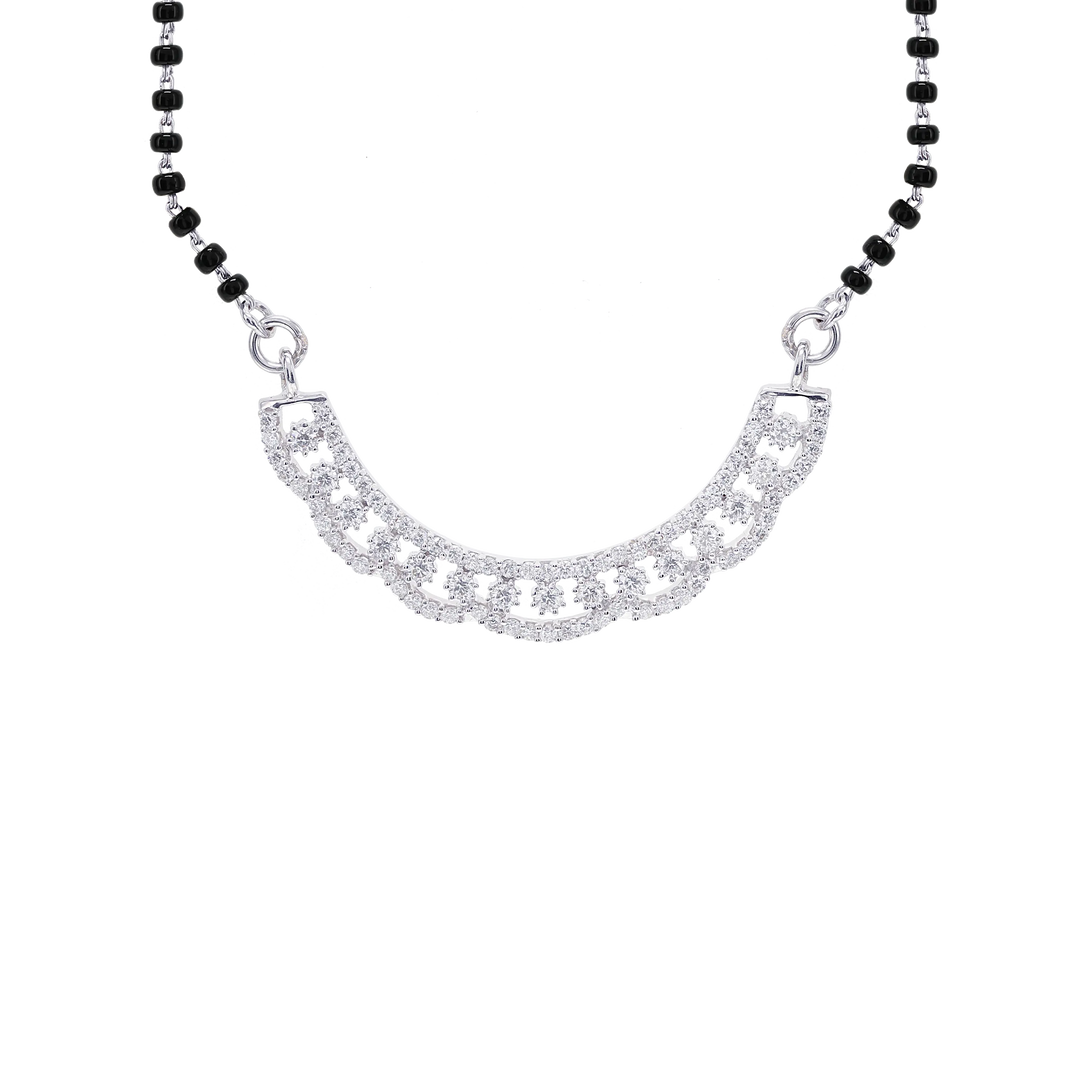 0.85Ct VVS/FG Diamond Mangalsutra in 18K White Gold