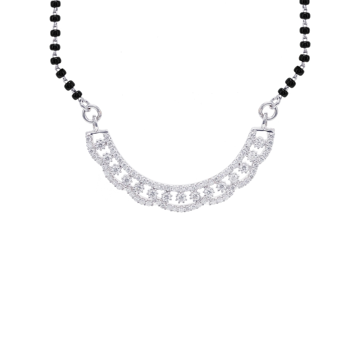 0.85Ct VVS/FG Diamond Mangalsutra in 18K White Gold