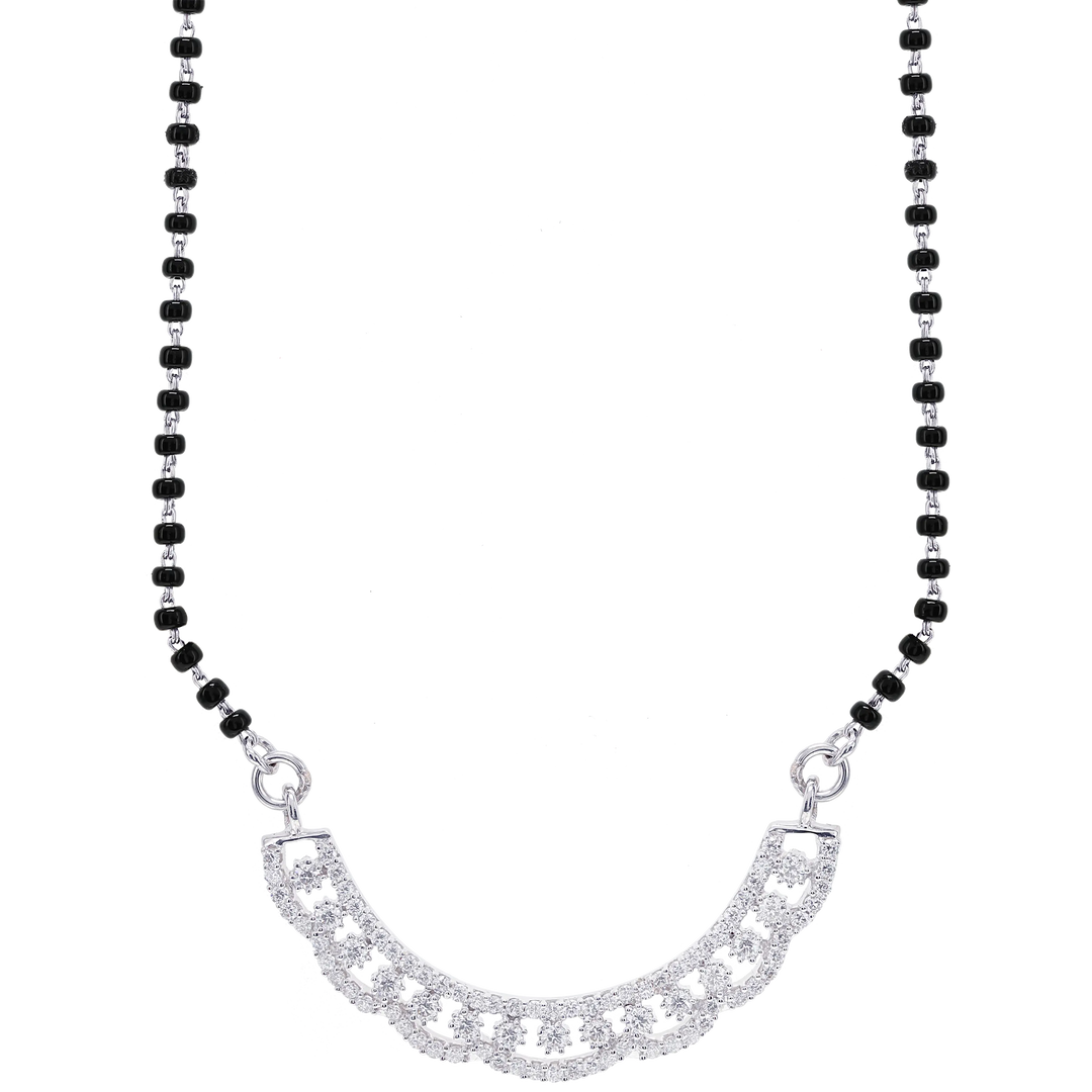 0.85Ct VVS/FG Diamond Mangalsutra in 18K White Gold