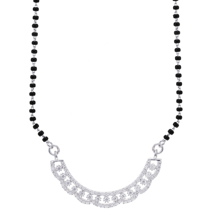 0.85Ct VVS/FG Diamond Mangalsutra in 18K White Gold