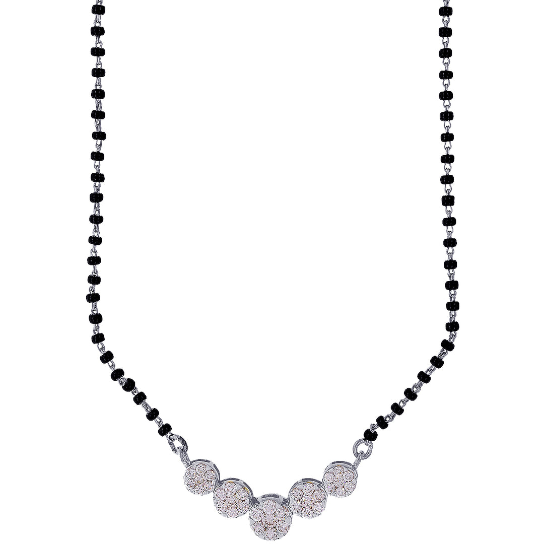 0.72Ct VVS/FG Diamond Mangalsutra in 18K White Gold