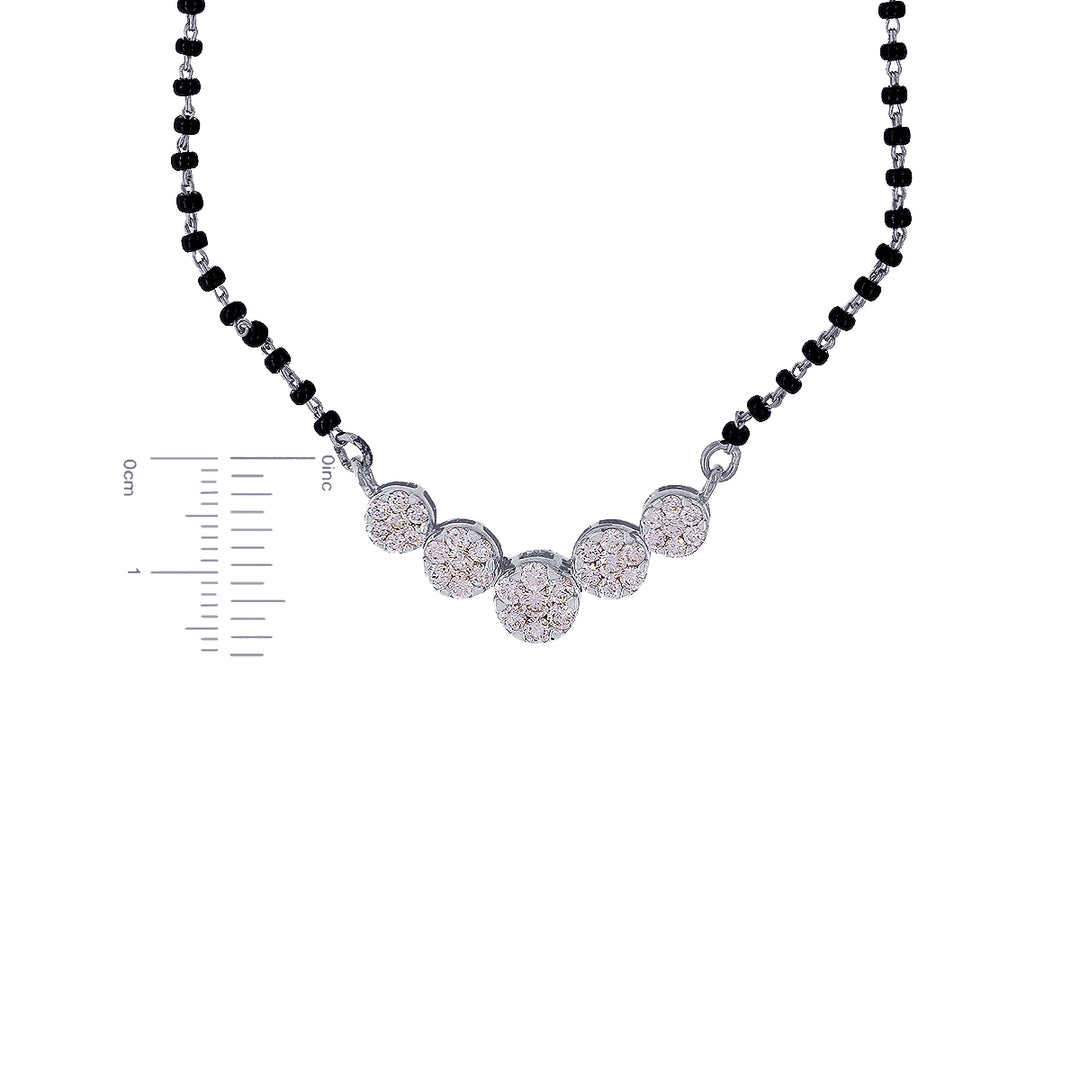 0.72Ct VVS/FG Diamond Mangalsutra in 18K White Gold