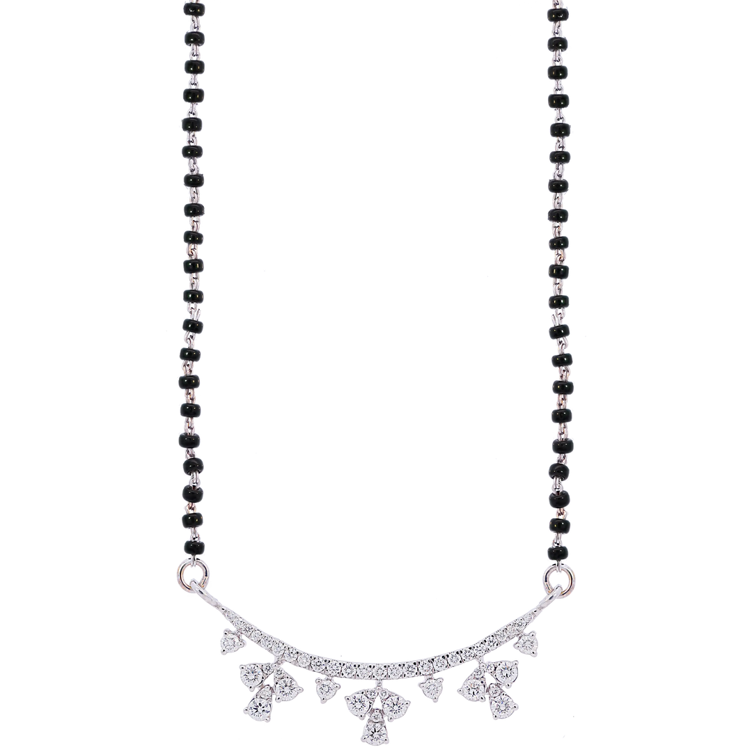 0.52Ct VVS/EF Diamond Mangalsutra in 18K White Gold